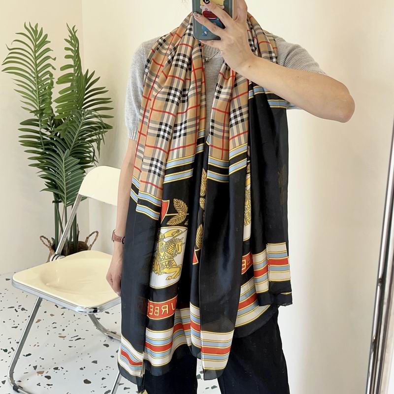 Burberry silk scarf 90-180cm E11 (3)